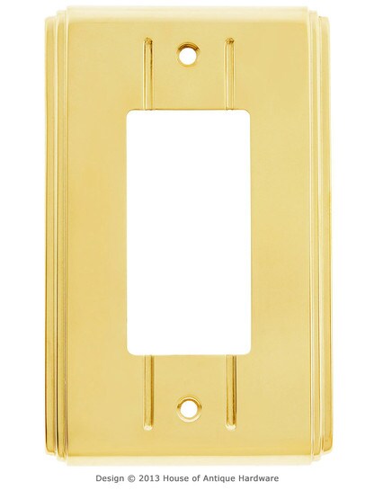 Streamline GFI / Decora Cover Plate - Single Gang in Unlacquered Brass.